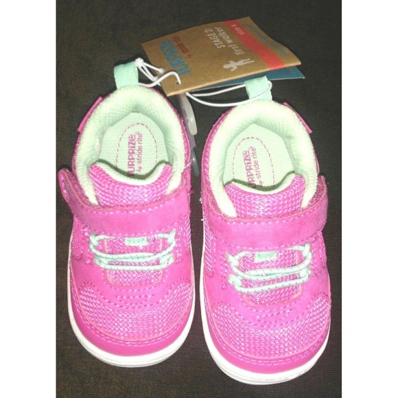Pink Baby Girls Surprize Stride Rite Ari Sneakers STAGE 2 First walkers sz 4 - Picture 6 of 10